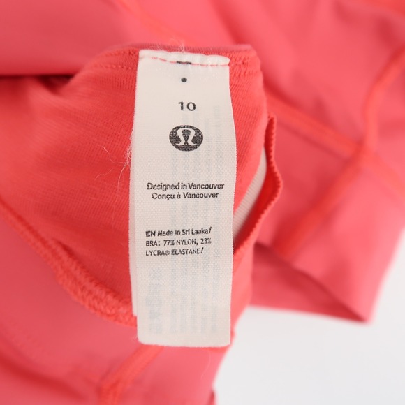 Lululemon Energy Bra Long Line Sports Bra Womens 10 Coral Criss Cross - Picture 6 of 9